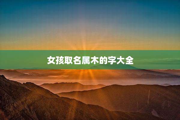 女孩取名属木的字大全