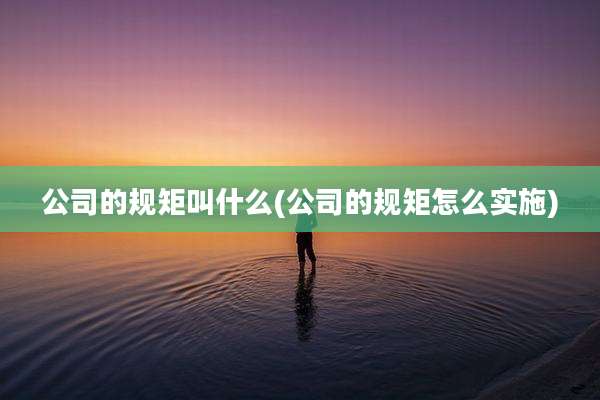 公司的规矩叫什么(公司的规矩怎么实施)