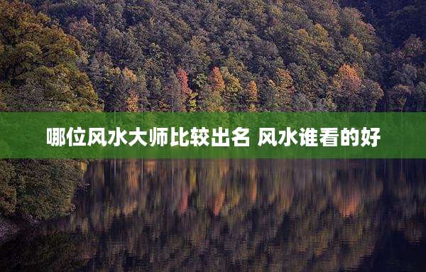 哪位风水大师比较出名 风水谁看的好