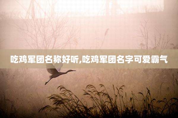 吃鸡军团名称好听,吃鸡军团名字可爱霸气