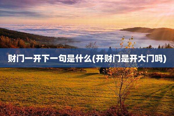 财门一开下一句是什么(开财门是开大门吗)