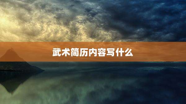 武术简历内容写什么