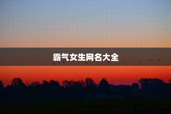 霸气女生网名大全