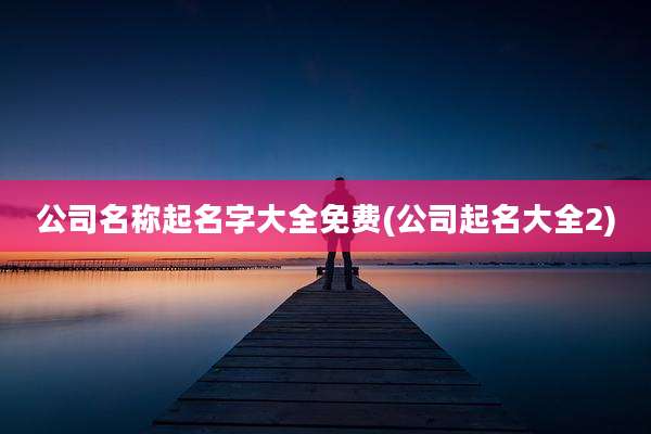 公司名称起名字大全免费(公司起名大全2)