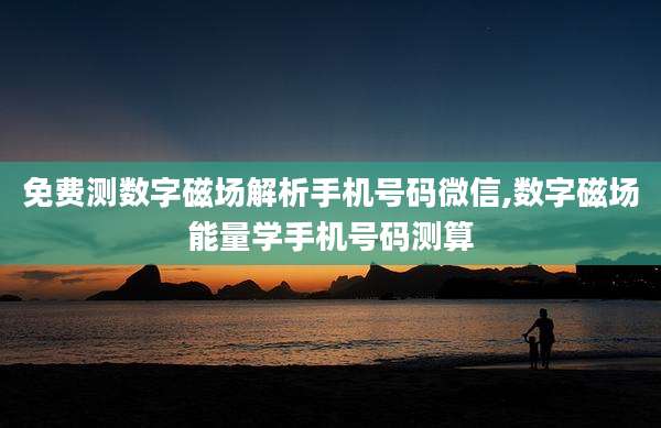 免费测数字磁场解析手机号码微信,数字磁场能量学手机号码测算
