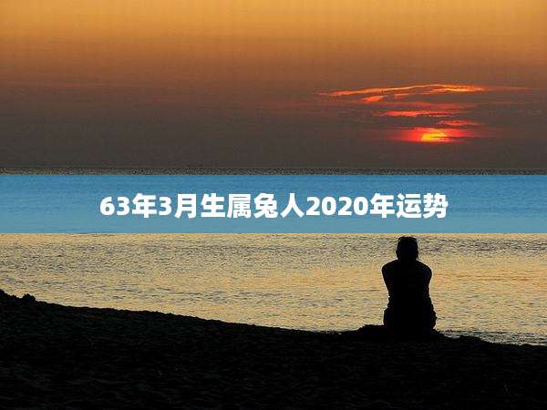 63年3月生属兔人2020年运势