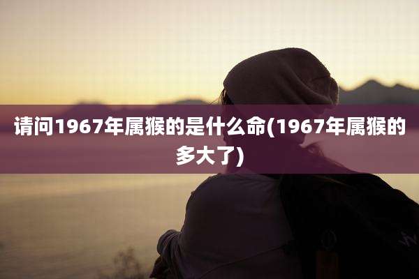 请问1967年属猴的是什么命(1967年属猴的多大了)