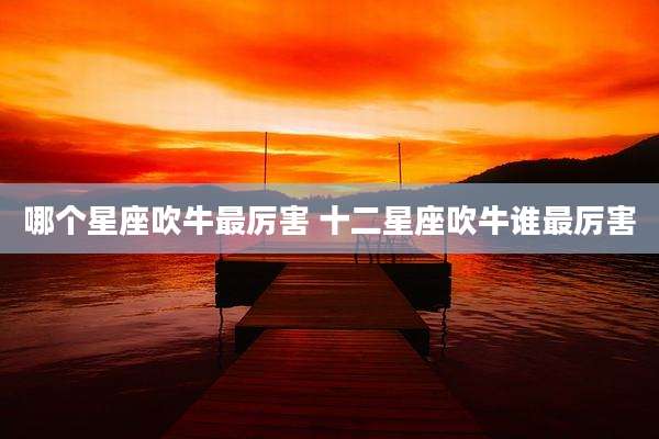 哪个星座吹牛最厉害 十二星座吹牛谁最厉害