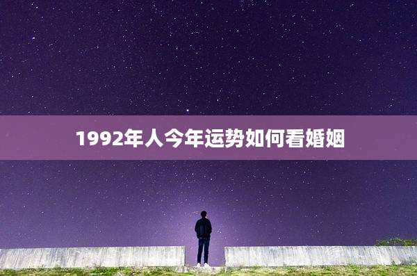 1992年人今年运势如何看婚姻