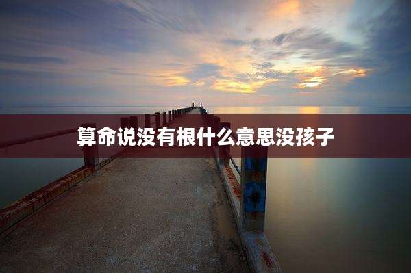 算命说没有根什么意思没孩子