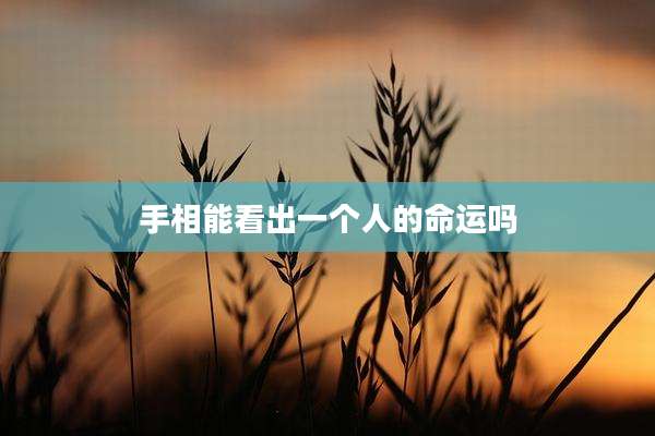 手相能看出一个人的命运吗