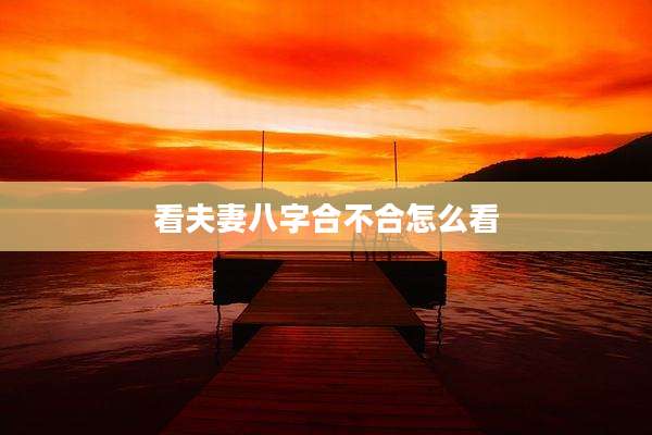 看夫妻八字合不合怎么看