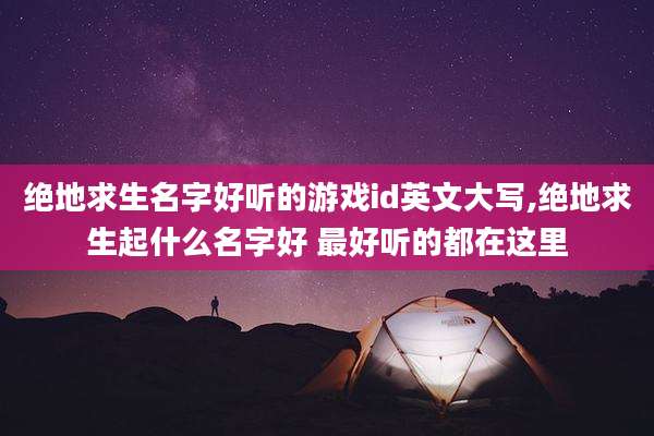 绝地求生名字好听的游戏id英文大写,绝地求生起什么名字好 最好听的都在这里