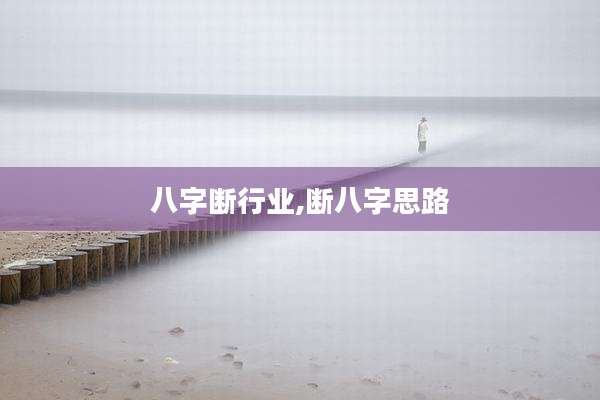 八字断行业,断八字思路