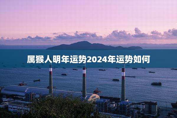 属猴人明年运势2024年运势如何
