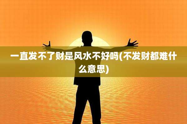 一直发不了财是风水不好吗(不发财都难什么意思)