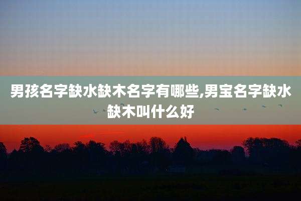 男孩名字缺水缺木名字有哪些,男宝名字缺水缺木叫什么好