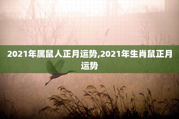 2021年属鼠人正月运势,2021年生肖鼠正月运势