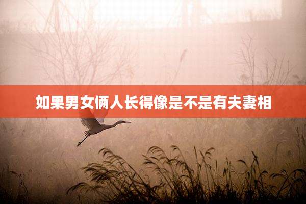 如果男女俩人长得像是不是有夫妻相