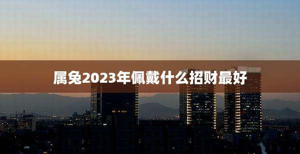 属兔2023年佩戴什么招财最好