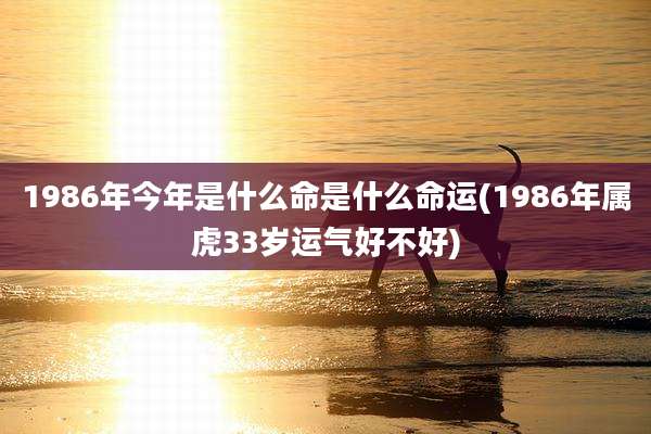 1986年今年是什么命是什么命运(1986年属虎33岁运气好不好)