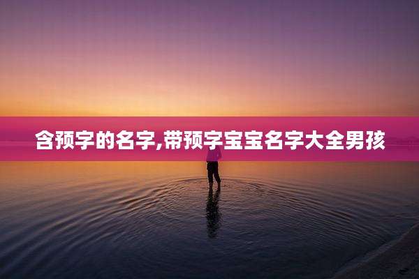 含预字的名字,带预字宝宝名字大全男孩