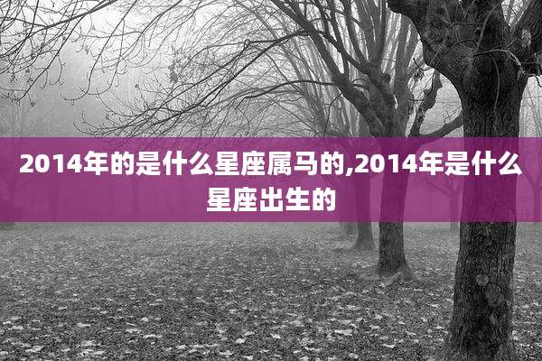 2014年的是什么星座属马的,2014年是什么星座出生的