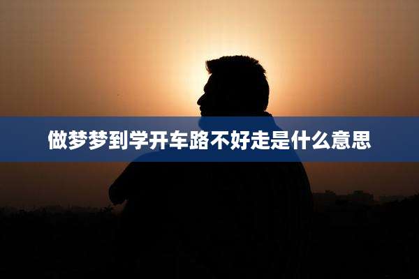 做梦梦到学开车路不好走是什么意思