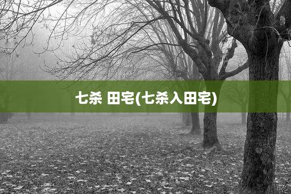 七杀 田宅(七杀入田宅)