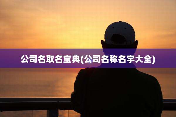 公司名取名宝典(公司名称名字大全)