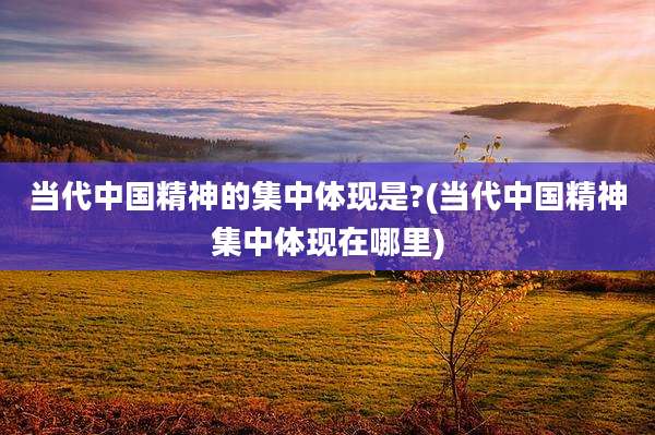 当代中国精神的集中体现是?(当代中国精神集中体现在哪里)