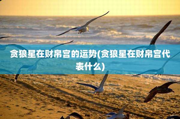 贪狼星在财帛宫的运势(贪狼星在财帛宫代表什么)
