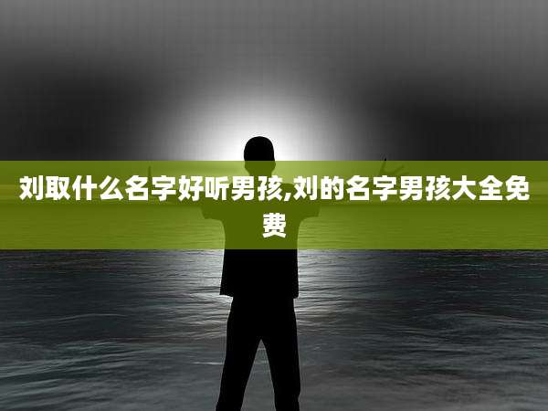 刘取什么名字好听男孩,刘的名字男孩大全免费