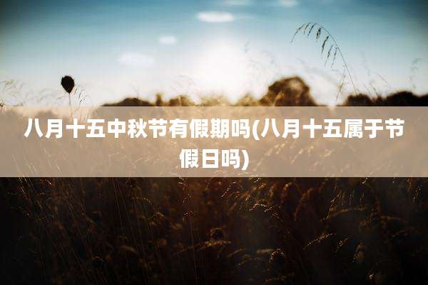八月十五中秋节有假期吗(八月十五属于节假日吗)