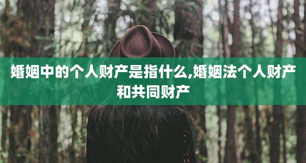 婚姻中的个人财产是指什么,婚姻法个人财产和共同财产