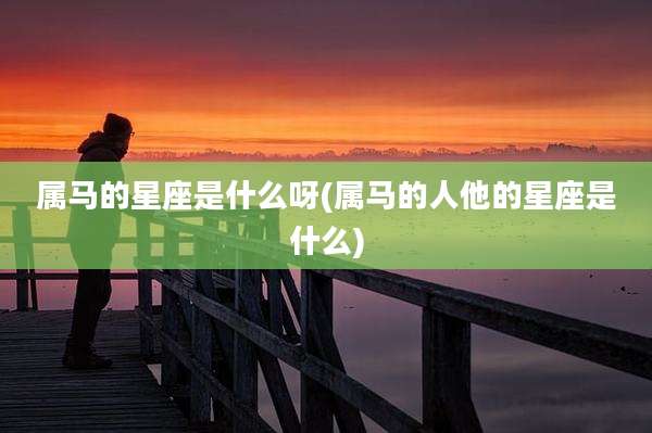 属马的星座是什么呀(属马的人他的星座是什么)
