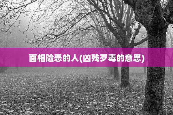 面相险恶的人(凶残歹毒的意思)