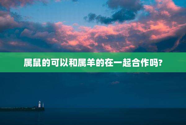 属鼠的可以和属羊的在一起合作吗?