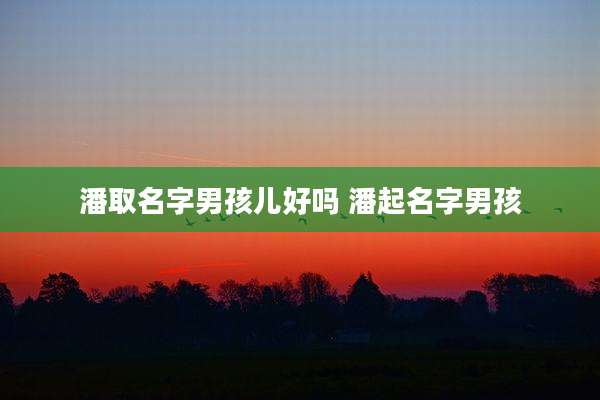 潘取名字男孩儿好吗 潘起名字男孩