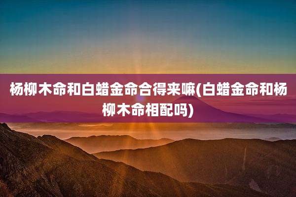 杨柳木命和白蜡金命合得来嘛(白蜡金命和杨柳木命相配吗)