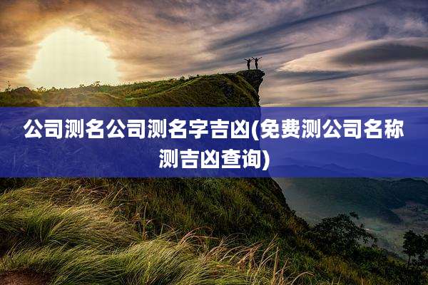 公司测名公司测名字吉凶(免费测公司名称测吉凶查询)