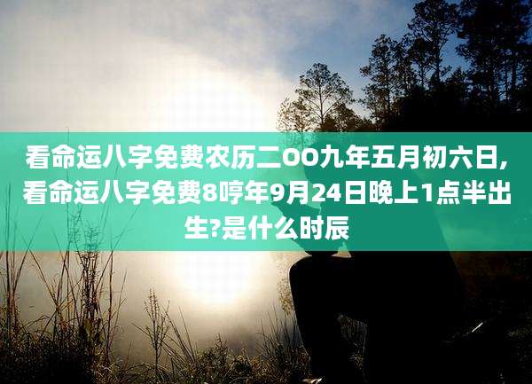 看命运八字免费农历二OO九年五月初六日,看命运八字免费8哼年9月24日晚上1点半出生?是什么时辰
