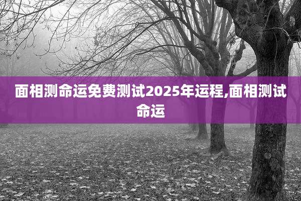 面相测命运免费测试2025年运程,面相测试命运