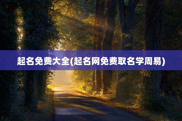 起名免费大全(起名网免费取名学周易)