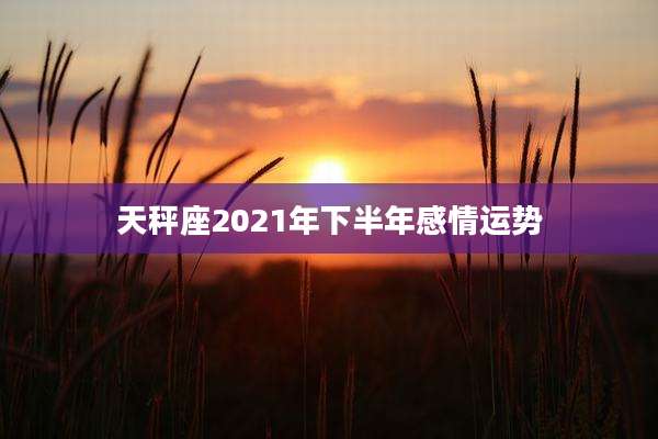 天秤座2021年下半年感情运势