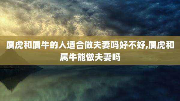 属虎和属牛的人适合做夫妻吗好不好,属虎和属牛能做夫妻吗