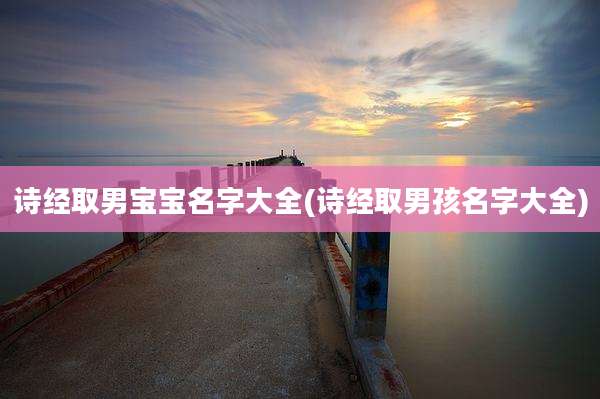 诗经取男宝宝名字大全(诗经取男孩名字大全)