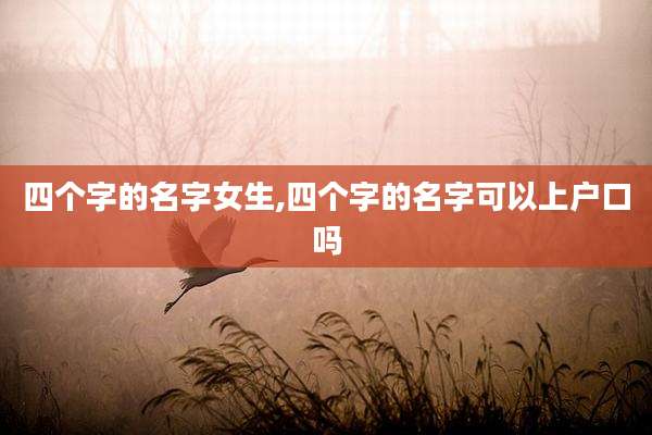 四个字的名字女生,四个字的名字可以上户口吗