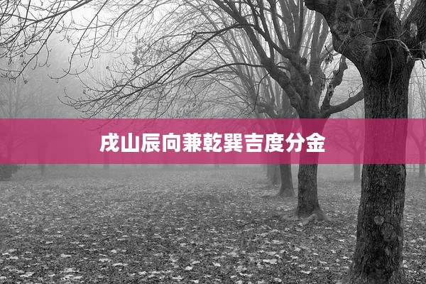 戌山辰向兼乾巽吉度分金