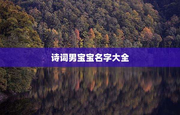 诗词男宝宝名字大全